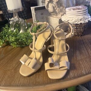 Women’s Kate Spade Pelliane Powder (Nude) High Heel Bow Detail Shoes size 5